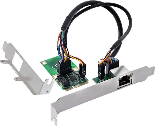 Level One Games Inline Mini-pcie Gigabit Network Card 1x Rj45 Half-size Incl Rj45 Module