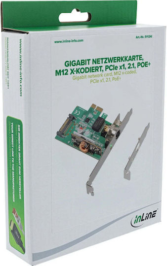 Κάρτα Δικτύου Delock Gigabit M12 X-coded Pcie X1 2.1 Poe+