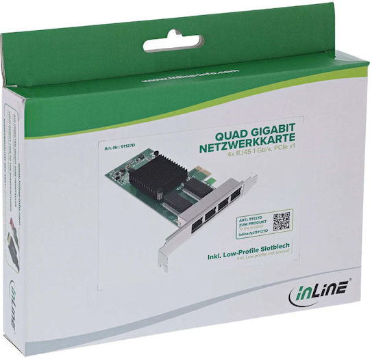 Inline Quad Gigabit Netzwerkkarte 4x Rj45 1 Gb S PCIe X1