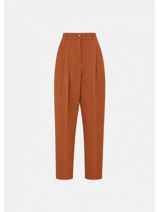 Women's Crepe Trousers in a Slim Fit Ginger
