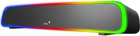 Genius 200BT Kabellose Computerlautsprecher 5.1 mit RGB-Beleuchtung und Bluetooth Leistung 4W in Schwarz Farbe