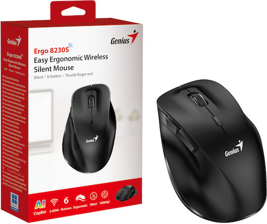 Genius Ergo 8230S Wireless Ergonomic Mouse Black