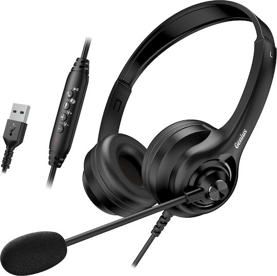 Genius HS-235U On Ear Multimedia Ακουστικά με μικρόφωνο και σύνδεση USB-A / USB-C