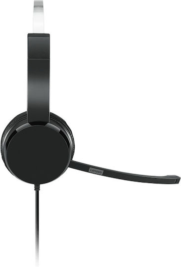 Lenovo 100 Mono Auf dem Ohr Multimedia-Headsets mit Mikrofon und Verbindung USB-A in Schwarz Farbe