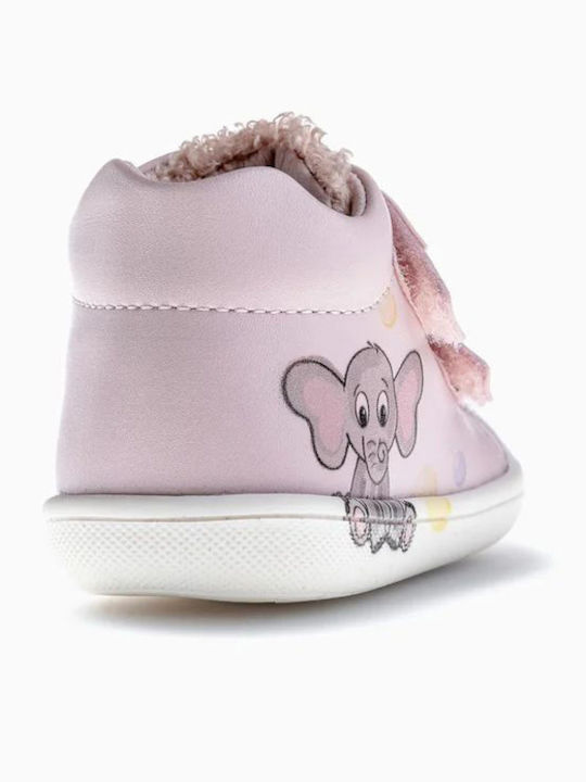 Παιδικά Sneakers High με Σκρατς Ροζ