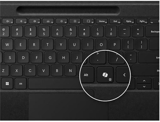 Microsoft Surface Pro Copilot Button Клавиатура с тъчпад Английски US Черен