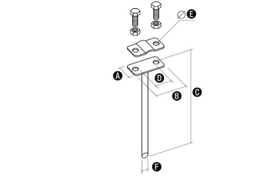 Elko-Bis Galvanized Garden Fence Support 2x5.7x16cm