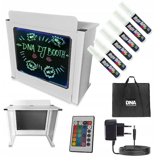 Dna Cabină DJ Cu Masă Suport DJ Masă Iluminată