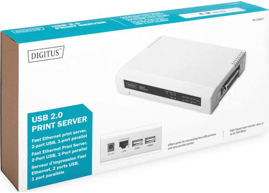Digitus DN-13006-1 Server de imprimare Ethernet / USB / Parallel