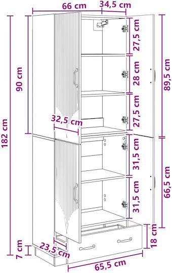 Biblioteci din Lemn de Stejar Fumurii (2 buc.) 66x34,5x184 cm