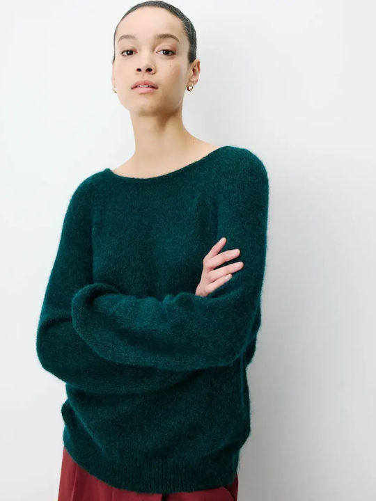 Anthemis Women's Long Sleeve Wool Sweater Petrol