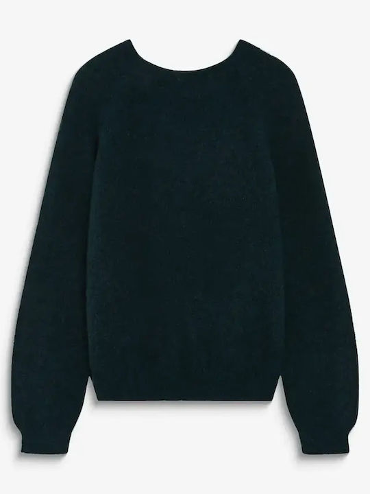 Anthemis Women's Long Sleeve Wool Sweater Petrol
