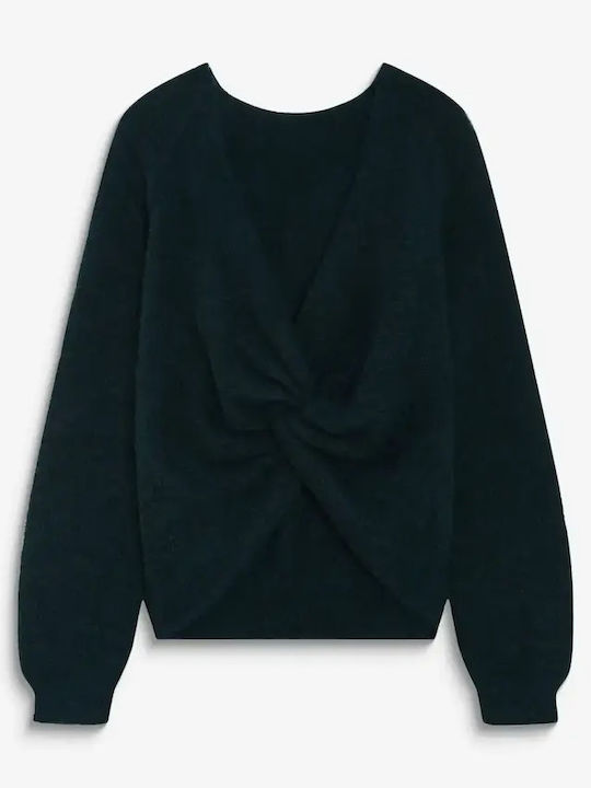Anthemis Women's Long Sleeve Wool Sweater Petrol
