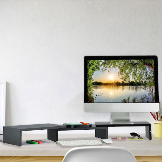 Relaxdays Suport de Birou pentru 2 Monitoare (10039881)