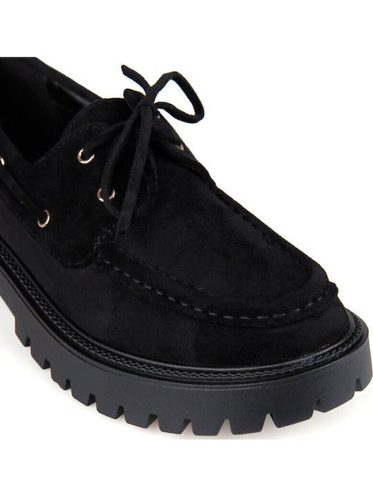 Suede Women's Loafers in Black