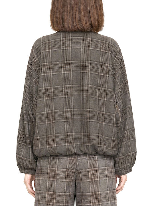 Access Bomber Jacket Brown-Beige