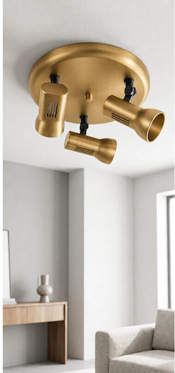 Elvhx Dreifach Spot in Gold Farbe