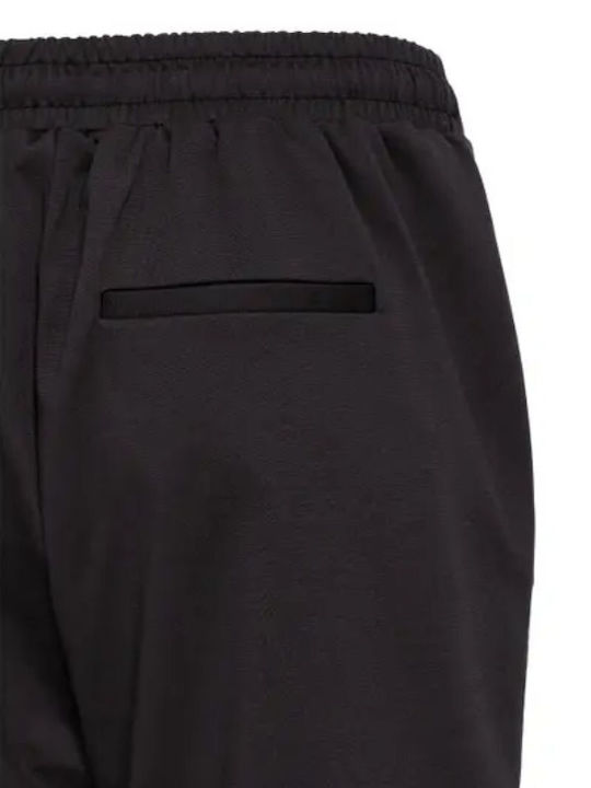 Pantaloni Dama din Material cu Croială Loose Negri