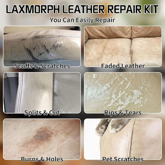Laxmorph Set Complet pentru Repararea Pielii și Vinilului cu Pastă Lichidă cu Uscare Rapidă Bej