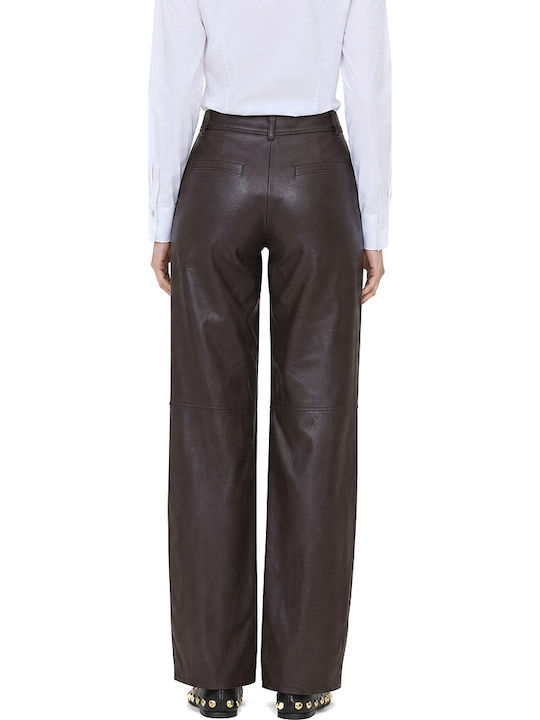 Access Women's Brown Leather Trousers