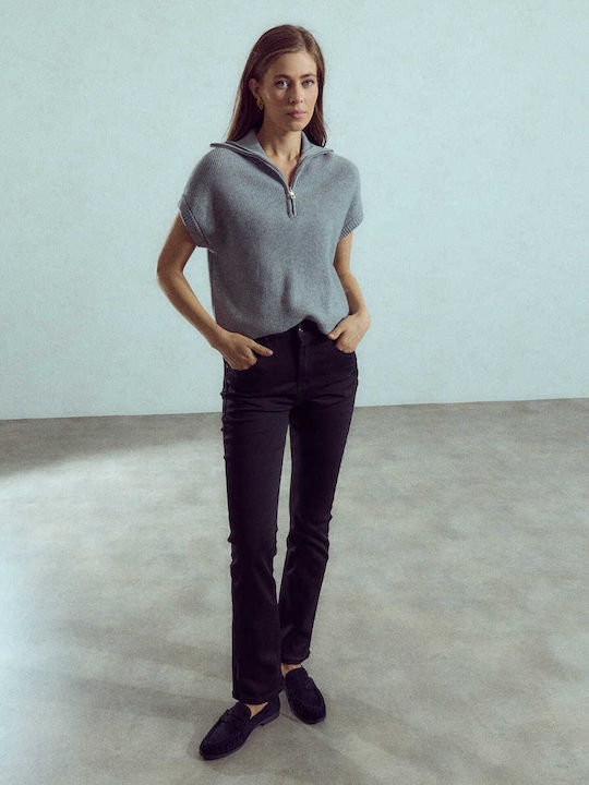Celestino Blugi Skinny Uni Slim Fit Negri pentru Femei