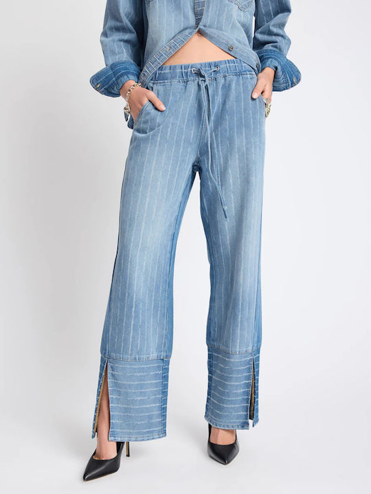 Waist Pantaloni Jeans pentru Femei cu Croială Relaxed
