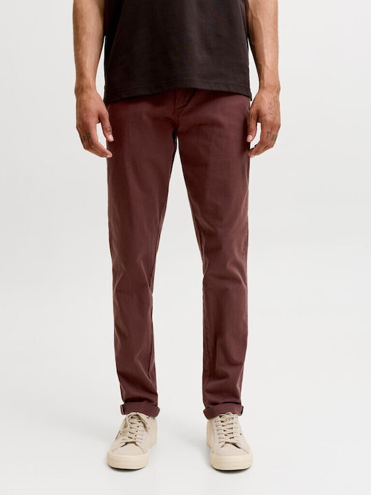 Мъжки панталон чино, еластичен, със Slim Fit кройка, горчив шоколад