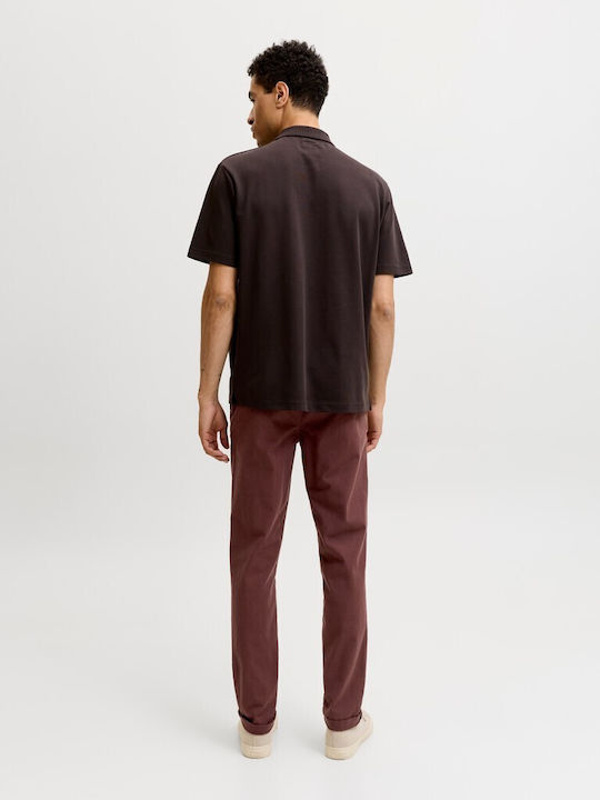 Мъжки панталон чино, еластичен, със Slim Fit кройка, горчив шоколад