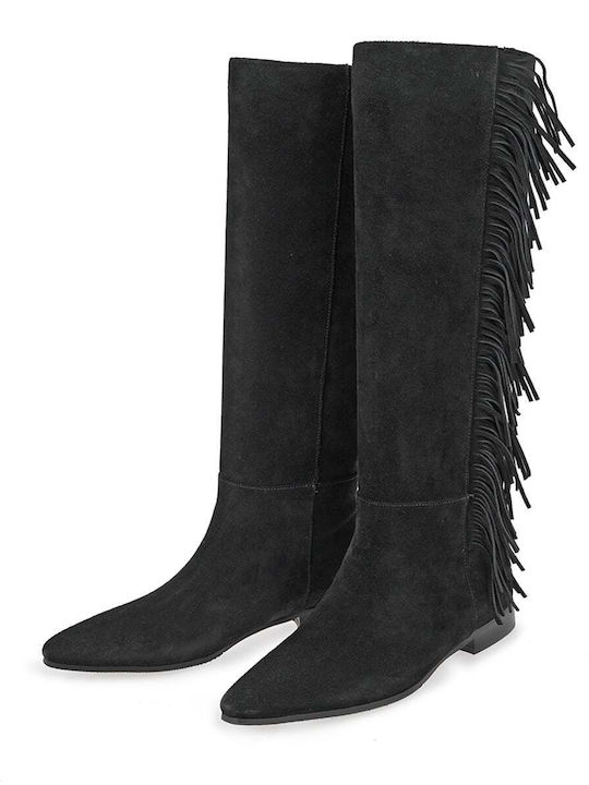 Suede Γυναικείες Μπότες Μαύρες