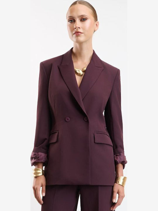 Desiree Langer Zweireihiger Damenblazer in Bordeaux