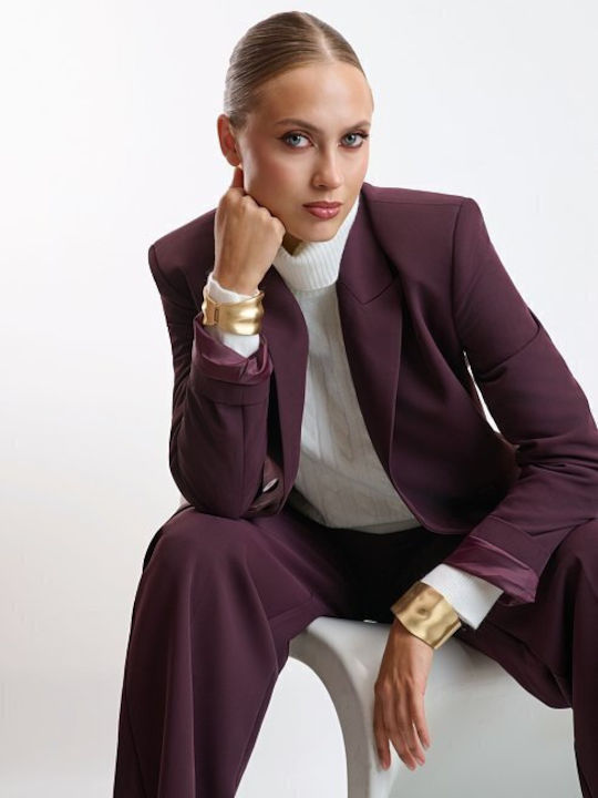 Desiree Langer Zweireihiger Damenblazer in Bordeaux