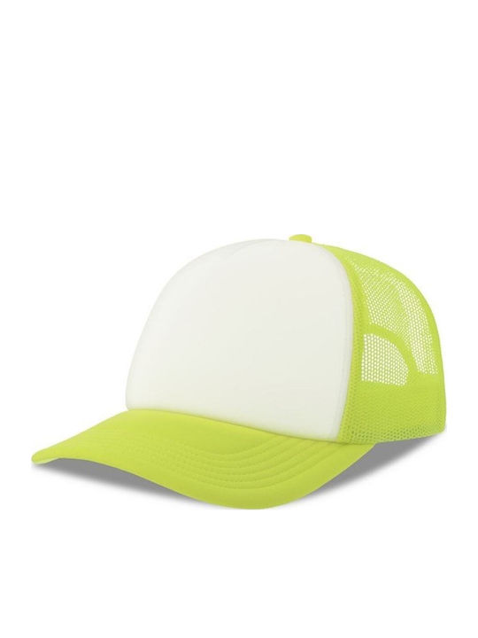 Fünfpanel-Cap Mit Netz und Schaumstoff S-Rapper Atlantis Weiß Fuchsia Fluoreszierend