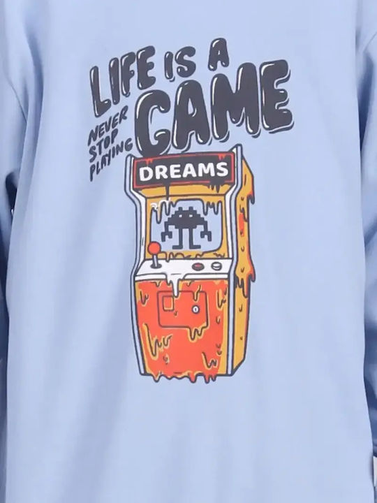 Joyce Παιδική Πιτζάμα Γαλάζια Life Is A Game