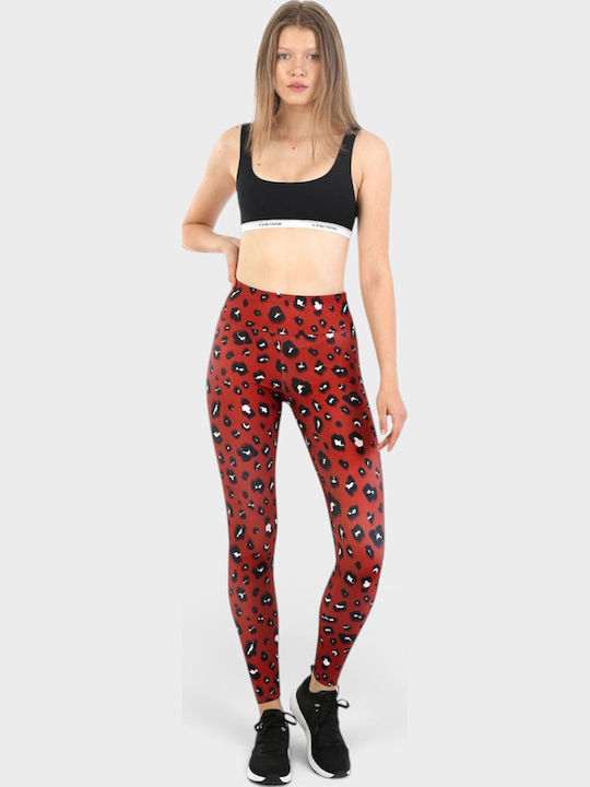 Training Women's High-Waisted Leggings Leo Orange