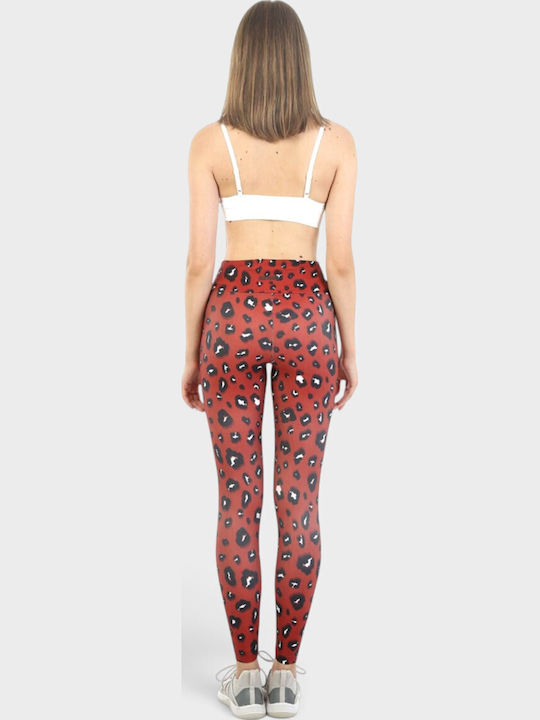 Training Women's High-Waisted Leggings Leo Orange
