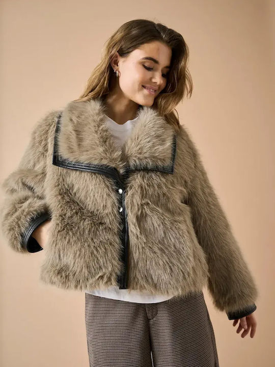 Kurzer Damenpelz Beige