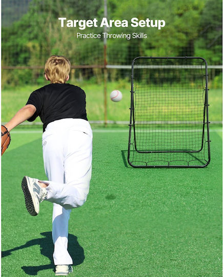 Vevor Baseball Rebounder Net 1210 x 1730 mm 5 Adjustable Angles Strike Zone Target Steel Frame Rebound Net Pitching Fielding Return Training