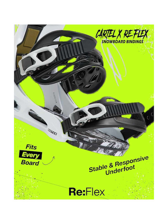 Burton Cartel X Re:flex Snowboardbindungen für Herren in Weiß Burton Cartel X Re:flex Snowboardbindungen für Herren in Weiß