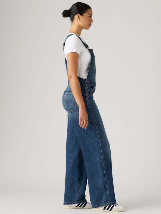 Damen-Latzhose aus Denim Dark Indigo
