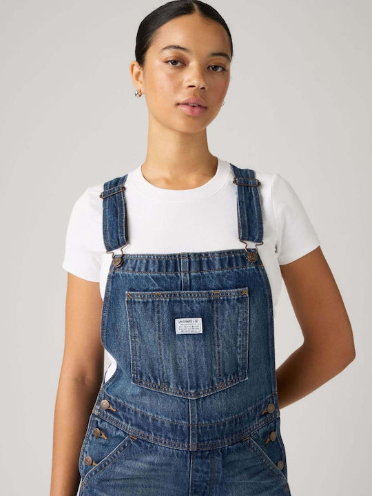 Damen-Latzhose aus Denim Dark Indigo