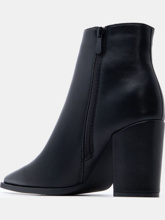 Schwarze Damen-Wildleder-Stiefeletten mit hohem Absatz