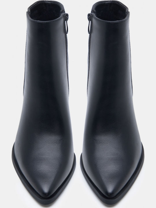 Schwarze Damen-Wildleder-Stiefeletten mit hohem Absatz