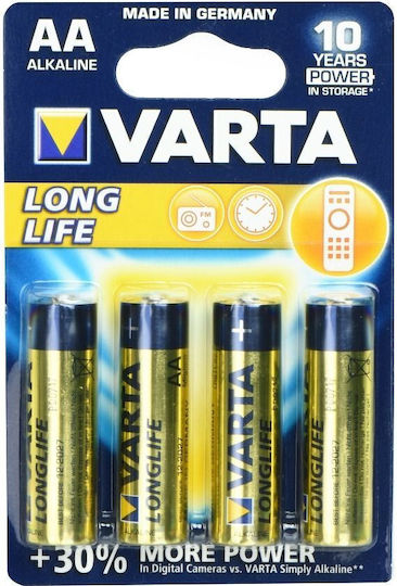 Varta LongLife Алкални Батерии AA 1.5V 4бр 04106101414