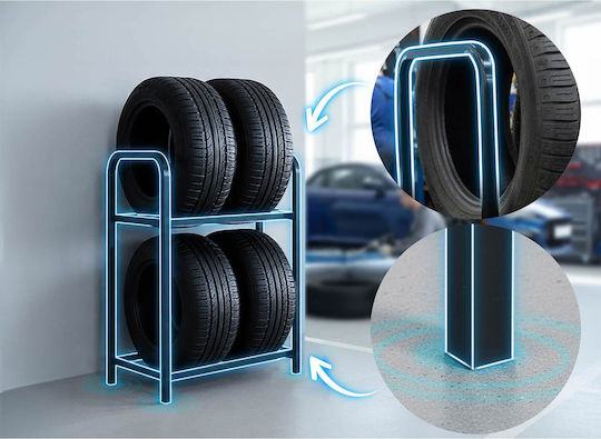 Humberg 4-Position Floor-Mounted Car Tire Stand