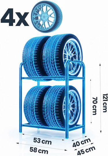 Humberg 4-Position Floor-Mounted Car Tire Stand