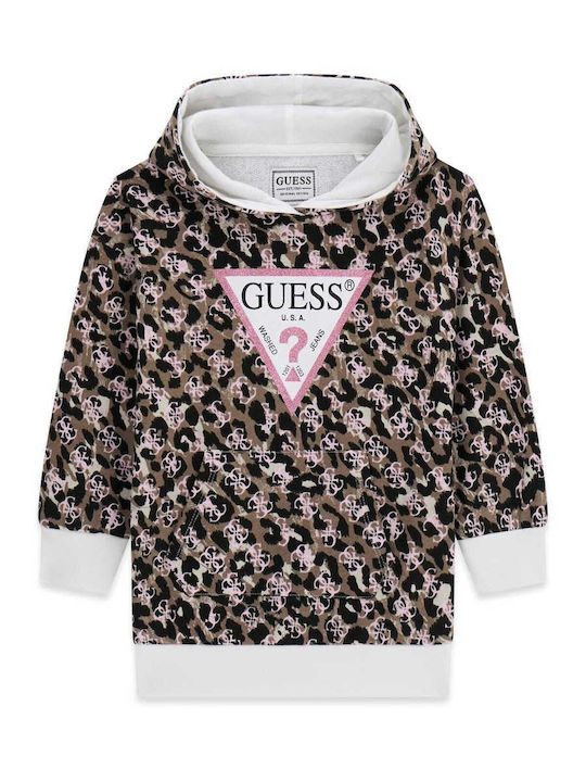 Girls Dress Animal Print Brown