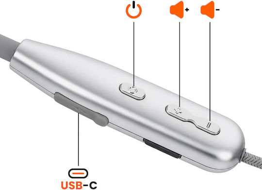 LinQ In-Ear Bluetooth Слушалки за Свободни Ръце, Устойчиви на Изпотяване, Сребристи