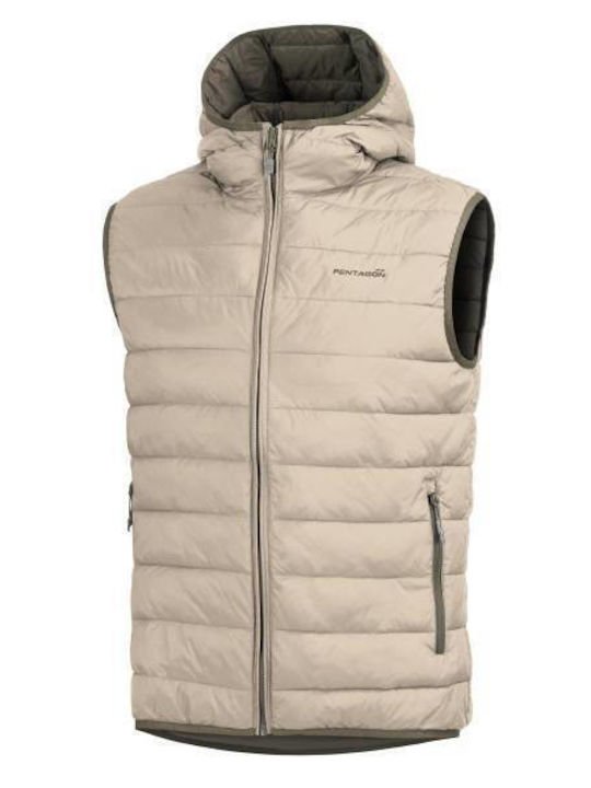 Sleeveless Jacket Puffer Khaki