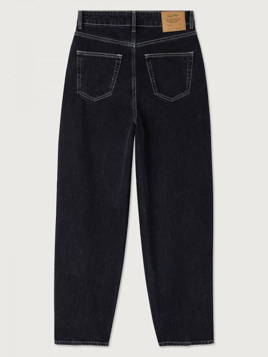 High Rise Women's Jean Pants In Balloon Leg Style Black