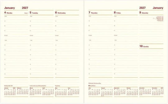 Letts Wochenkalender 2027 21 × 26 cm (Verschiedene Designs)